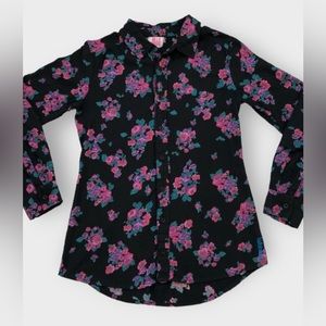 Billabong, Floral Long Sleeve Button Down, Size M